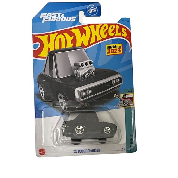 Hot Wheels Tooned ’70 Dodge Charger Fast & Furious Black Car 2023 Diecast 1:64 - Picture 1 of 8